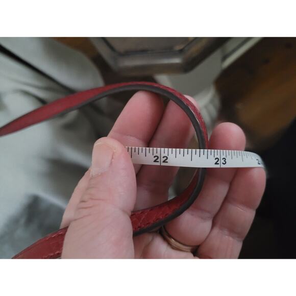 Nine West Deep Red Vegan Leather Crossbody Purse Handbag Flap Chain Strap - Picture 12 of 12